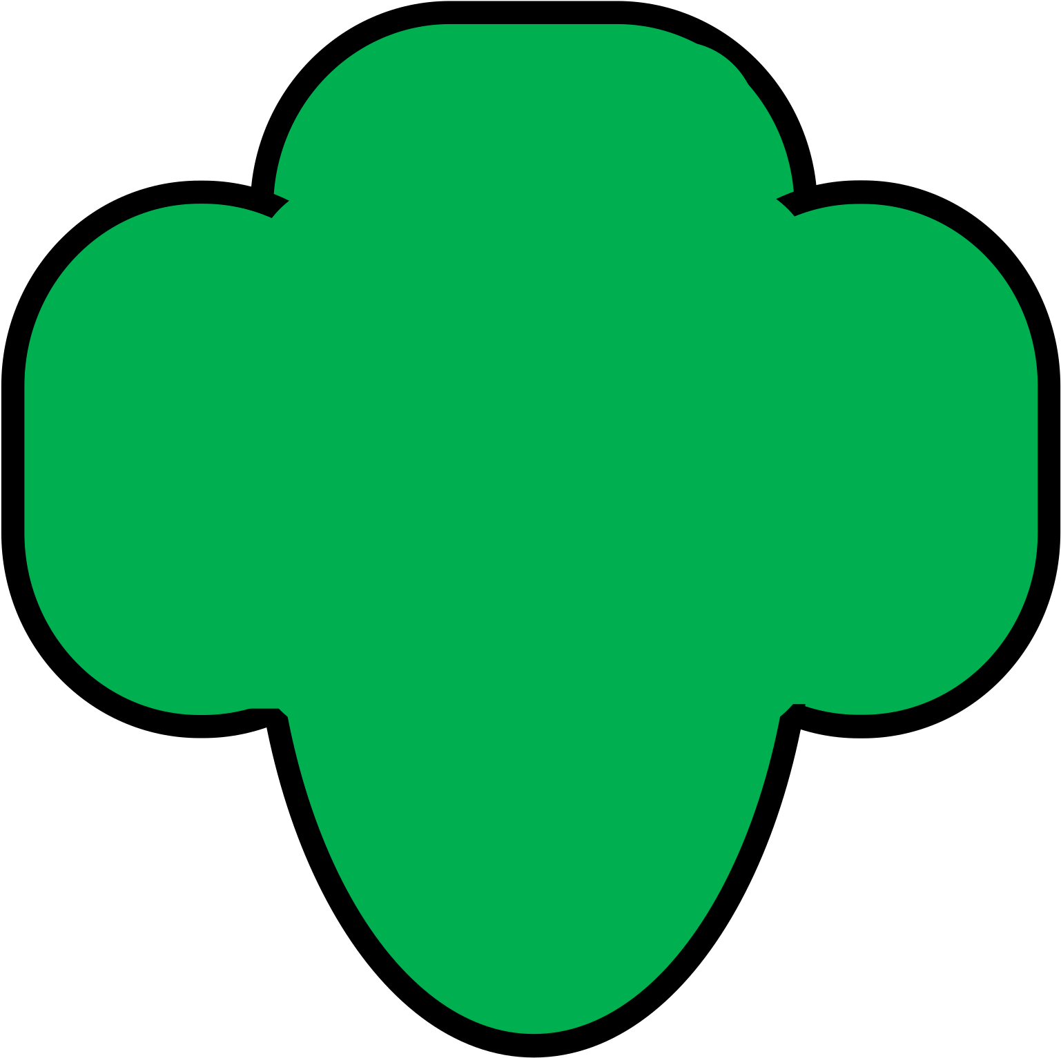 Clipart Girl Scout Trifoil With Outline - Girl Scouts Of The Usa (1697x2400)
