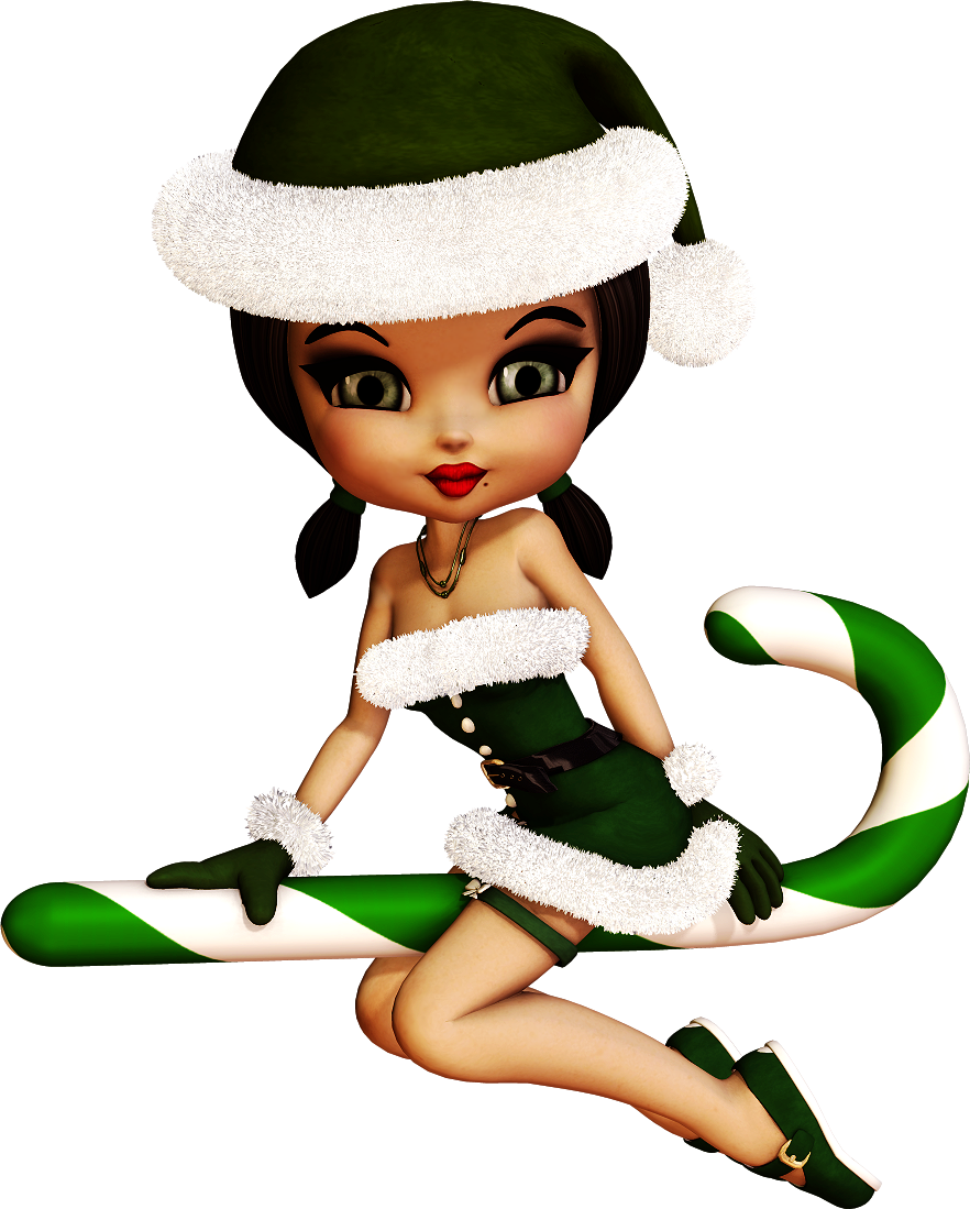 Tubes Poser Png De Cookie Sur Le Thème De Noël Gratuits - Doll (882x1099)