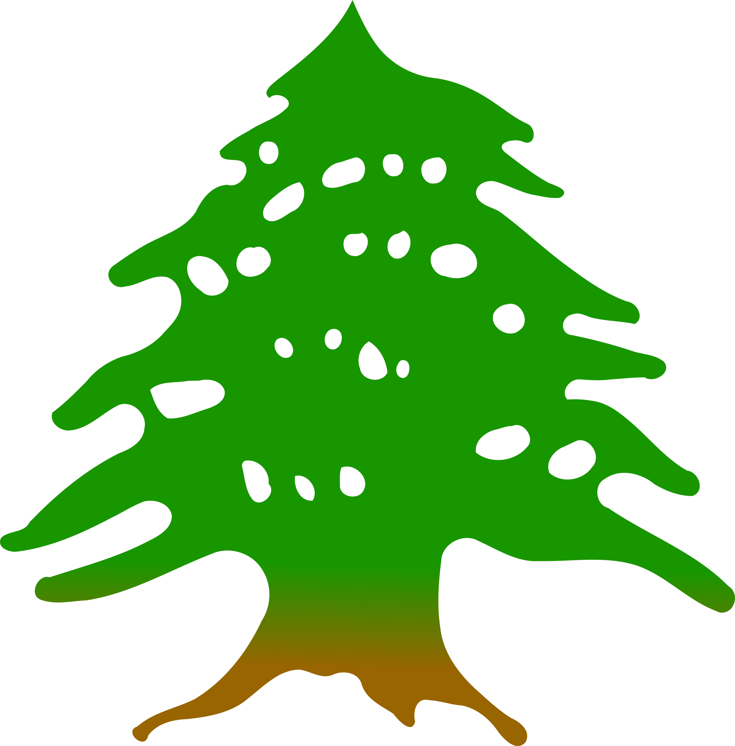 Clipart - Cedar Tree Lebanon Flag (2364x2400)
