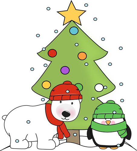 Christmas Clip Art Penguin, Polar - Christmas Polar Bear Penguin (453x500)