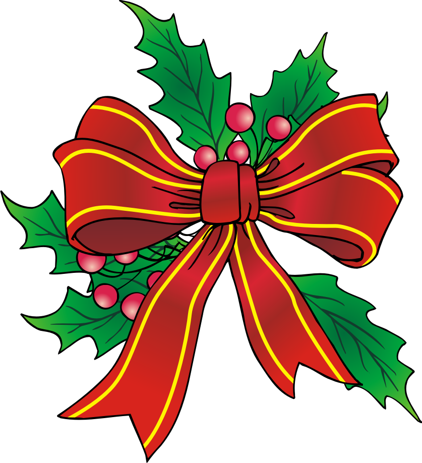 Christmas Clip Art Free Images - Christmas Bow Clip Art (837x918)