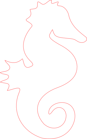 White Seahorse Clipart (372x593)