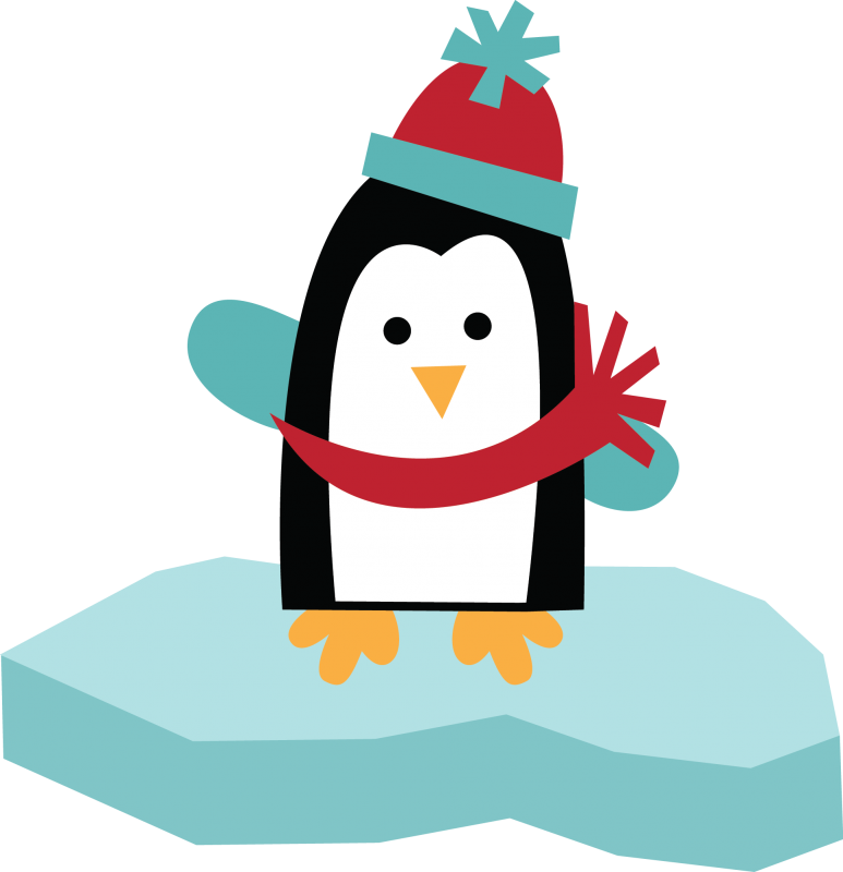 Free Svg Of The Day - Penguin On Ice Clipart (773x800)