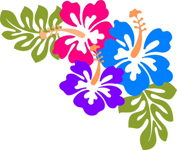 Free Luau Clip Art Clipart - Hawaiian Flowers Transparent Background (600x509)