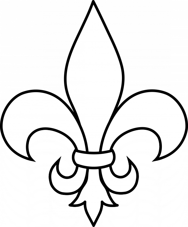 White Fleur De Lis Clipart - Fleur De Lis Drawing (640x771)