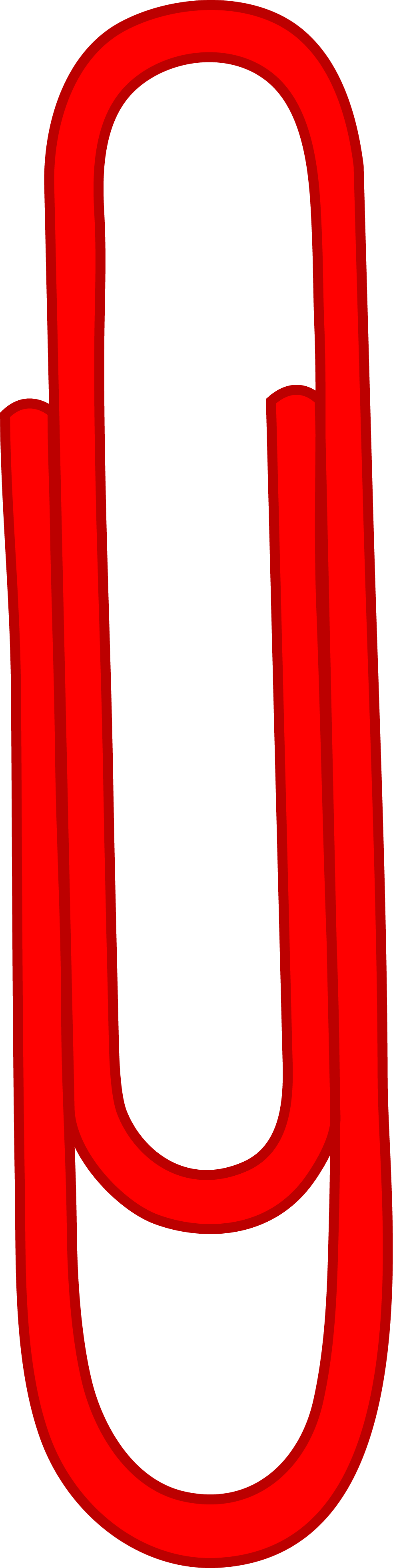 Single Red Paper Clip Free Clip Art - Red Paper Clip Clipart (983x3921)