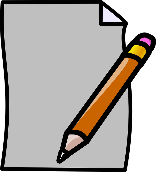 Pencil And Paper Clipart (651x720)