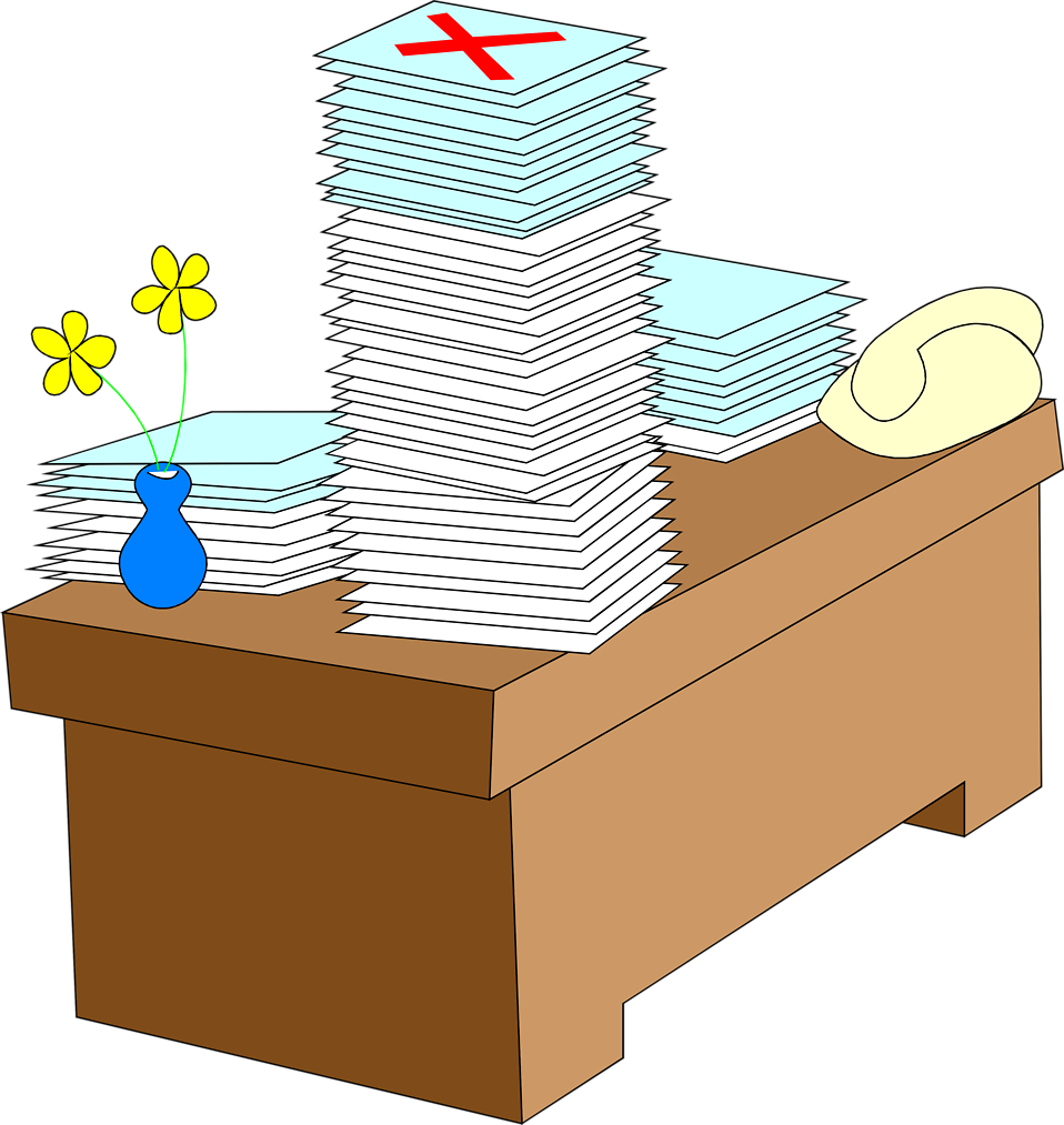 Paper Desk Printing Clip Art - Illustration (958x1013)