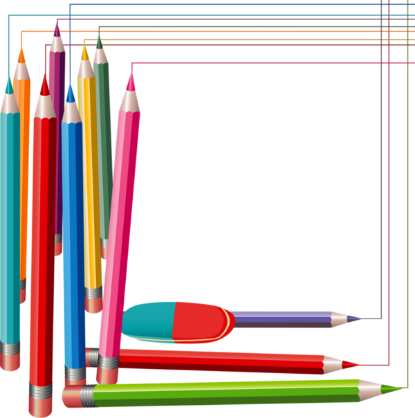 Cadres Et Bordures - Pencil Frames And Borders (600x605)