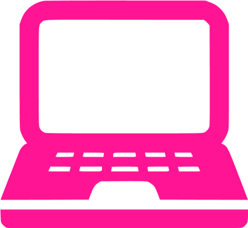 Deep Pink Notebook Icon - Laptop Icon Png Blue (512x512)