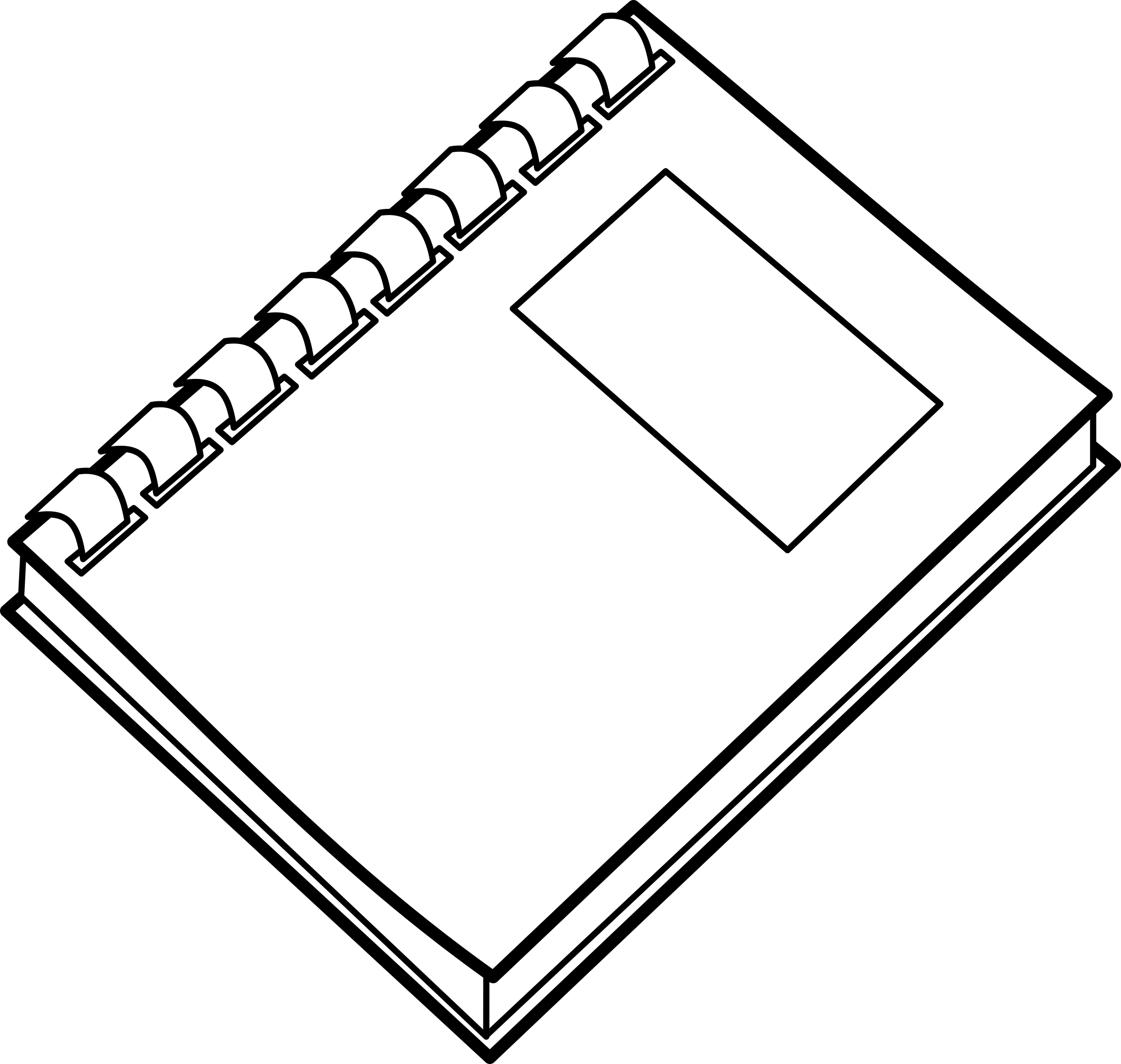 Cahier Spirale / Spiral Notebook Png Images - Drawing Of A Notebook (2400x2277)
