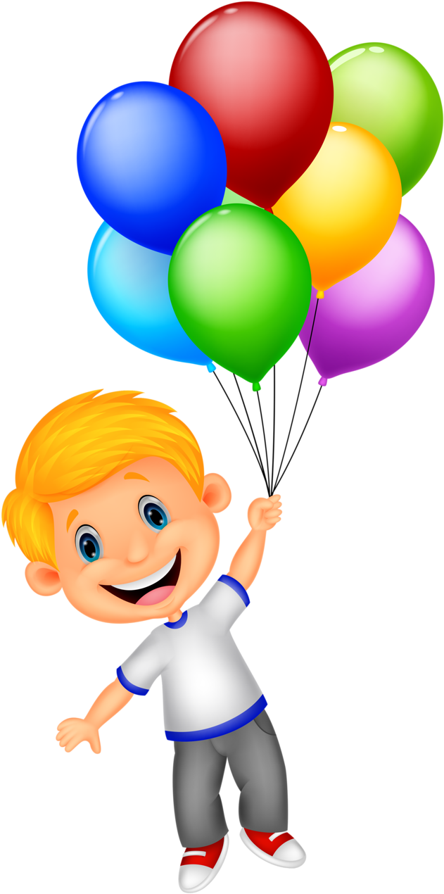 Girl With Balloons Clipart (646x1280)
