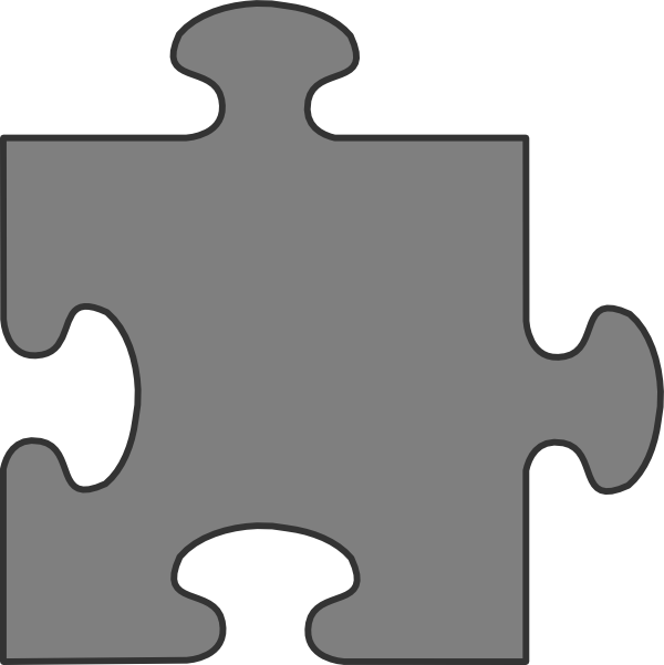 Puzzle Piece Clipart Grey (600x601)
