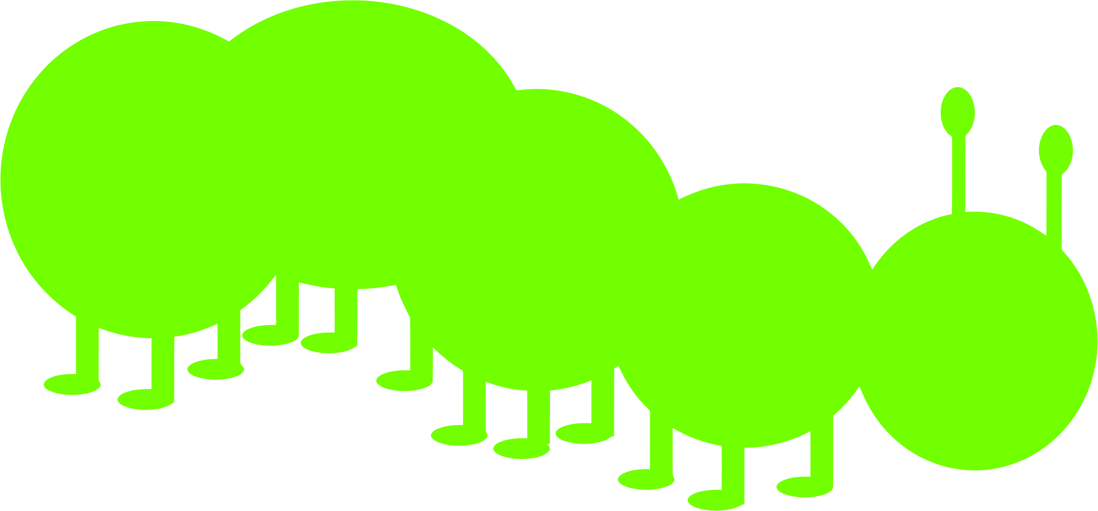 Caterpillar Silhouette Icons Png - Caterpillar Silhouette (2234x1040)