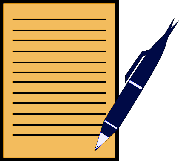 Writing Clipart Transparent Background - Pen And Paper Clipart Png (600x538)