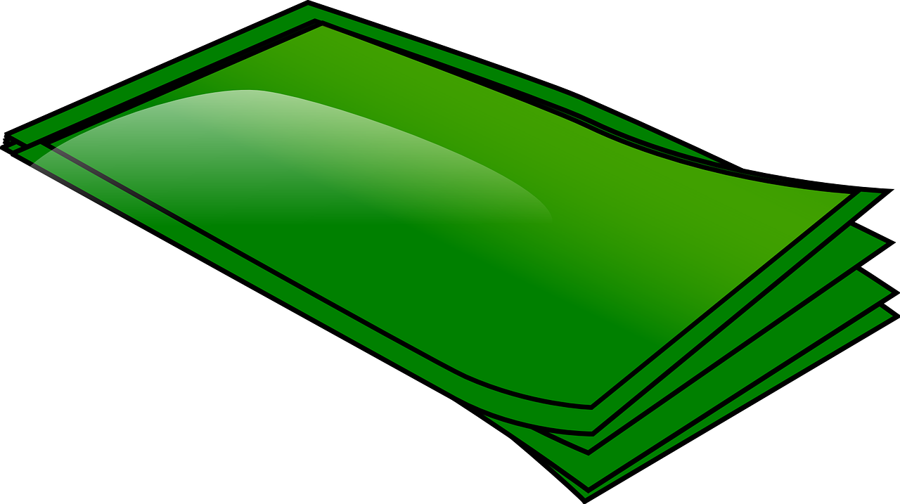 Paper Money Clipart - Dollar Bill Clipart Png (1280x717)