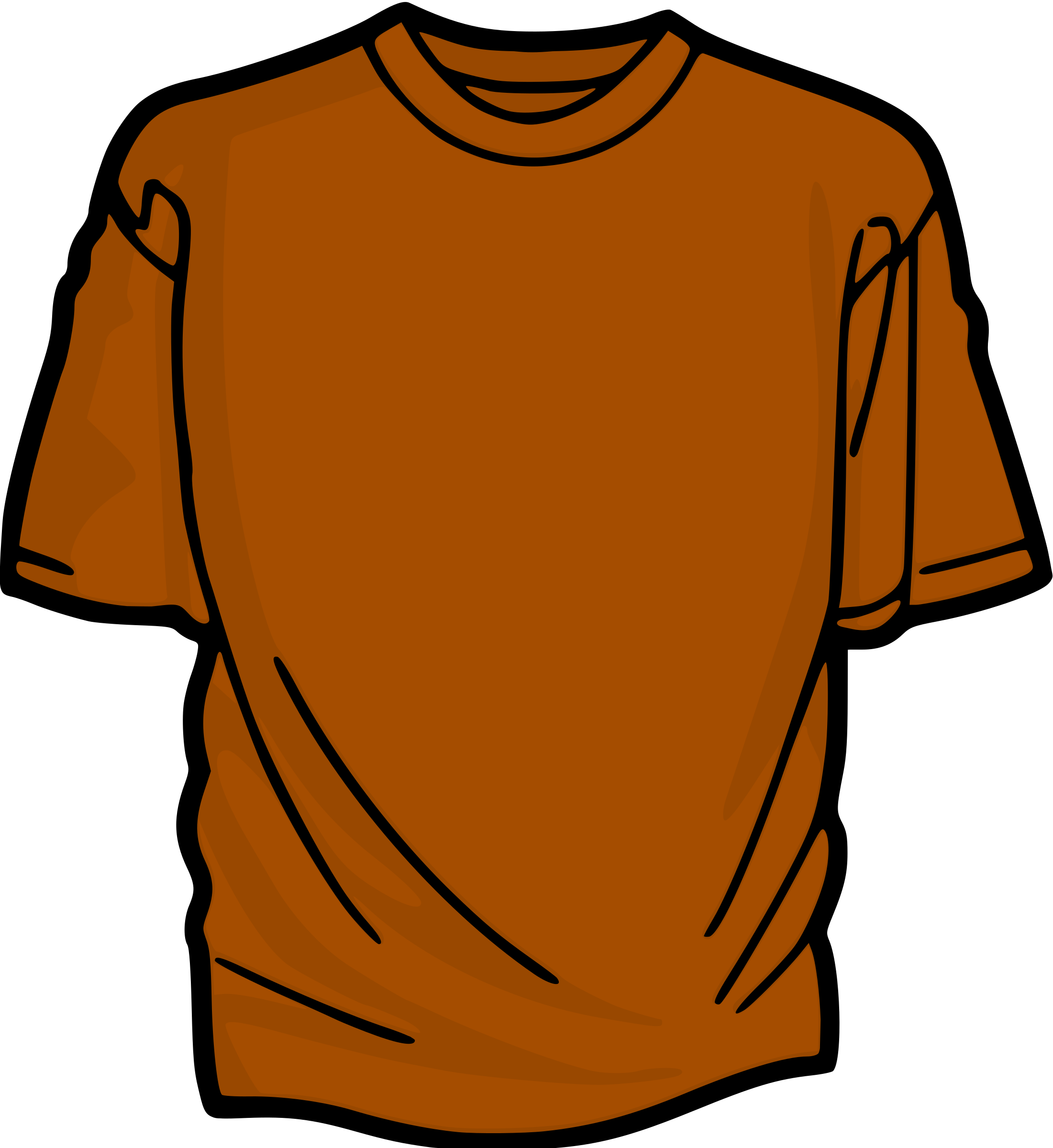 Clipart - Orange T Shirt Clipart (2201x2400)