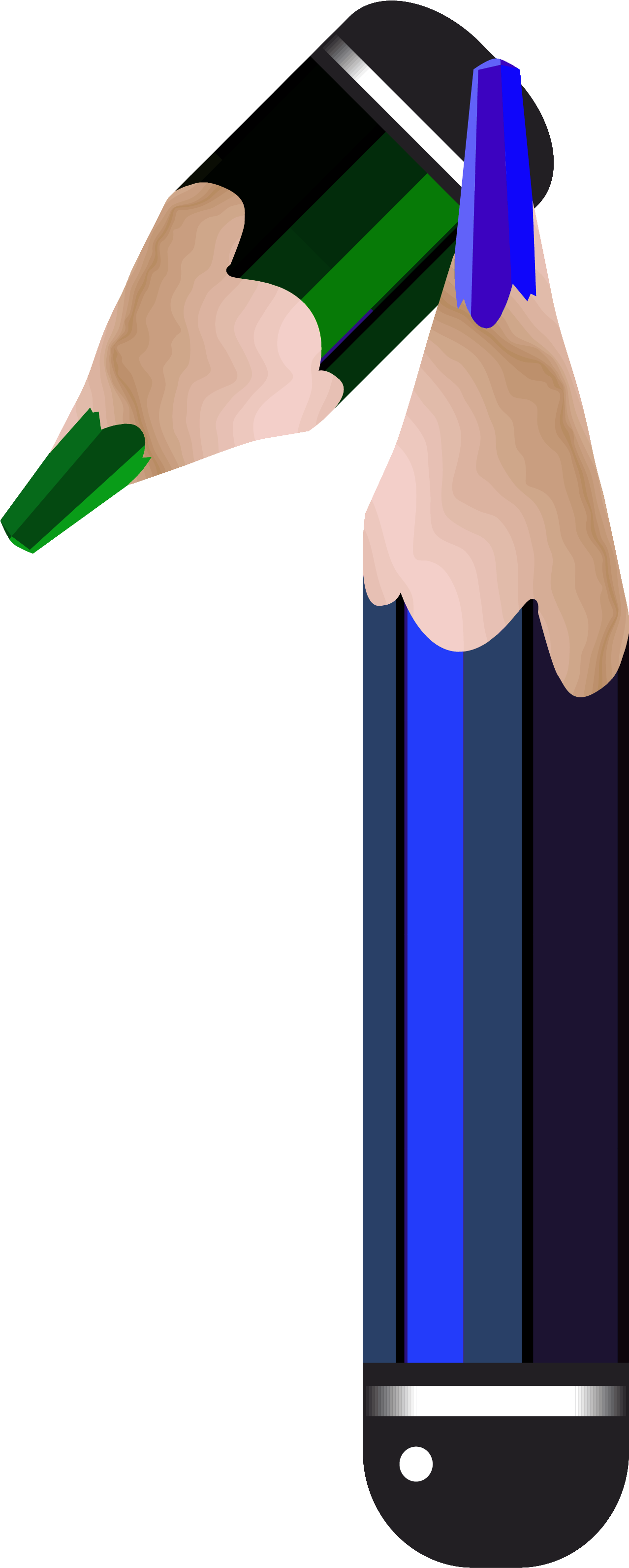 Pencil Number One Png Clipart Image - Drawing (2199x3927)