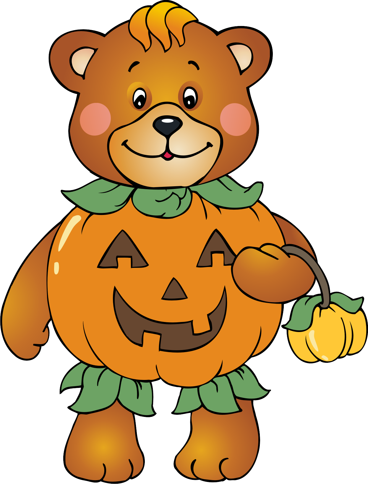 Halloween Bear Clipart - Fall Bear Clip Art (1245x1637)