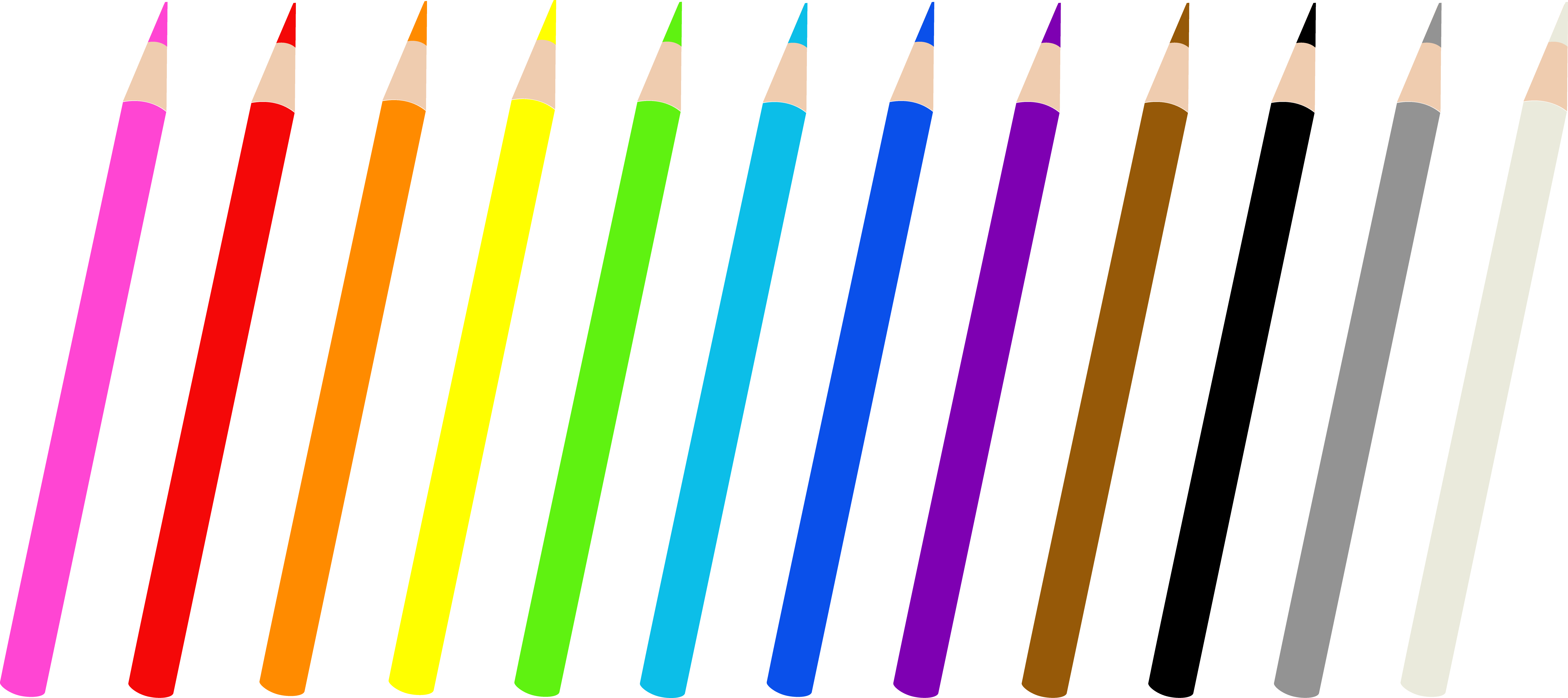 Set Of Twelve Colored Pencils - Dibujo De Lapices De Colores Para Imprimir (6720x2993)