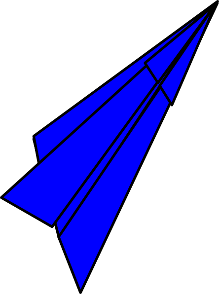 Blue Paper Plane Clipart (444x596)