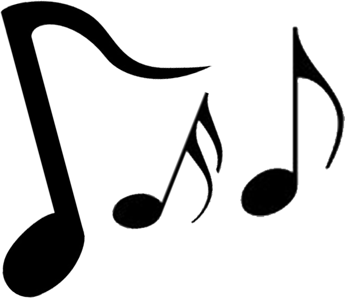 Music Notes Black And White Music Notes Musical Clip - Band Instruments Clipart (1200x1034)