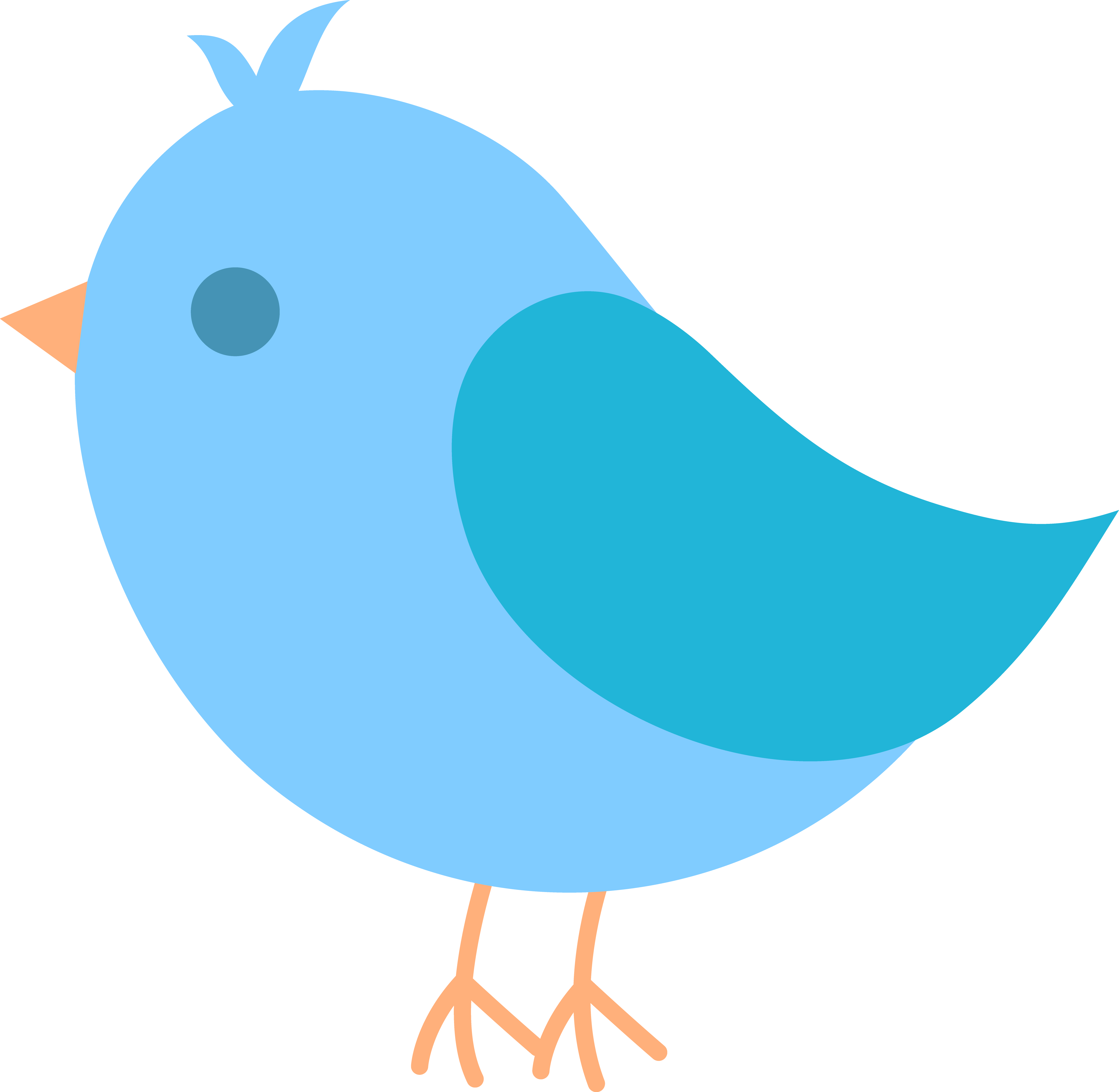 Blue Bird Clipart - Blue Bird Baby Shower (4621x4511)