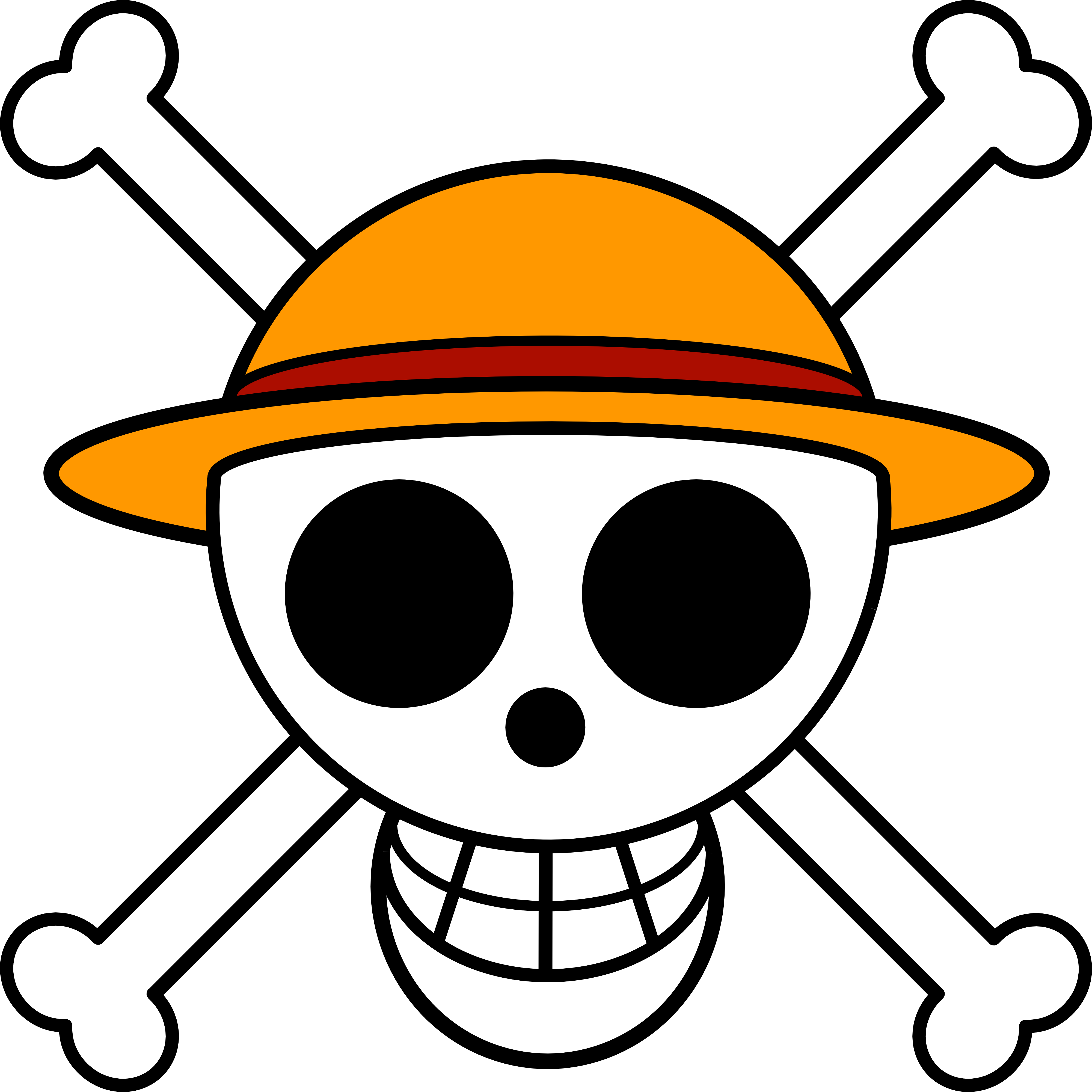 One Piece Luffy Symbol Clipart - One Piece Jolly Roger (4000x4000)