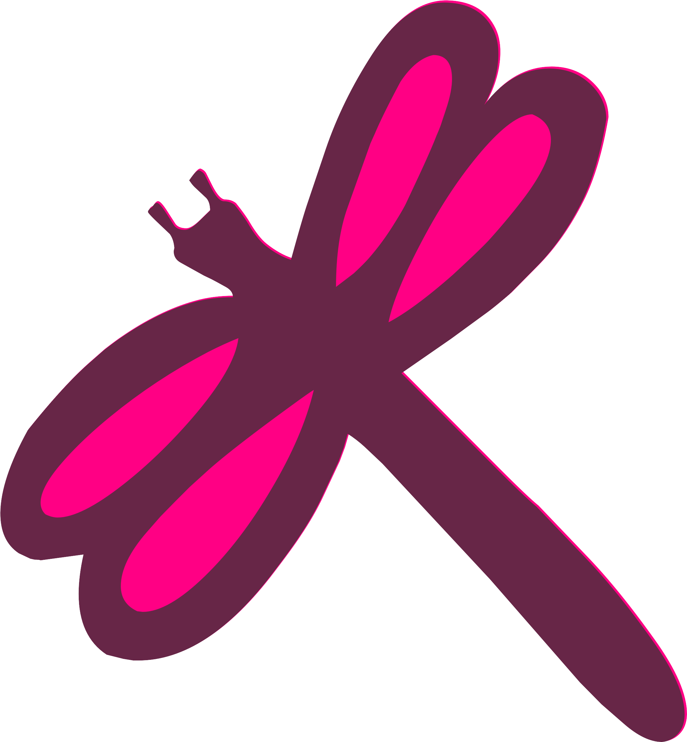 Pink Dragonfly - Libelula Dibujo Png (2290x2465)