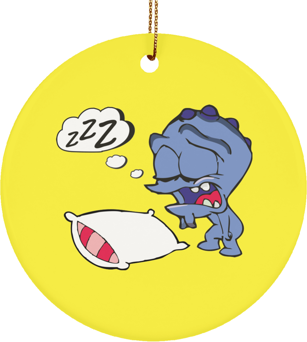Fatigue Monster Ceramic Circle Ornament - Sluggishness (1155x1155)