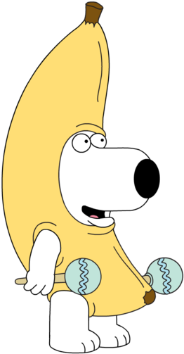 Brian In A Banana Suit Family Guy Addicts - Family Guy Brian In Banana Suit (261x509)