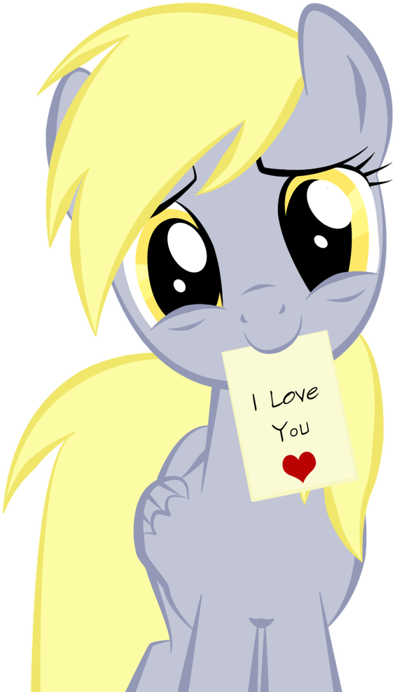 I Love You Derpy Hooves Pony Cartoon Yellow Black Mammal - Mlp Derpy Love You (615x1000)