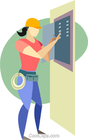 Electrician Royalty Free Vector Clip Art Illustration - Standing (304x480)