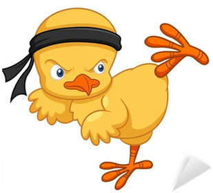 Illustration Of Cartoon Chick Karate Kick Sticker • - Tae Kwon Do Chick (400x400)