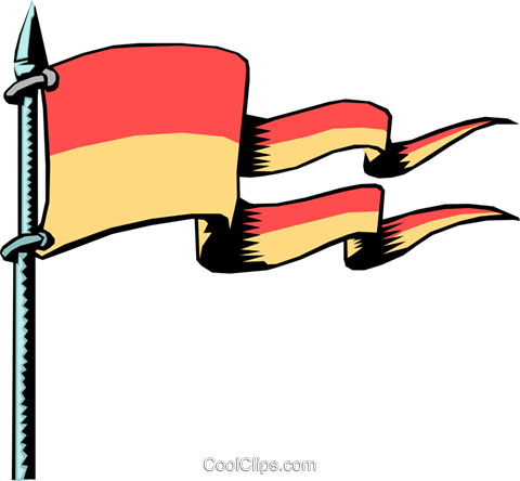 Cartoon Flags Royalty Free Vector Clip Art Illustration - Medieval Flag Clipart (480x444)