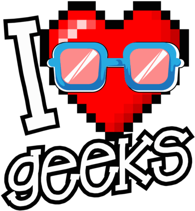 I Love Geeks T-shirt - 8 Bit Rainbow Heart (500x500)