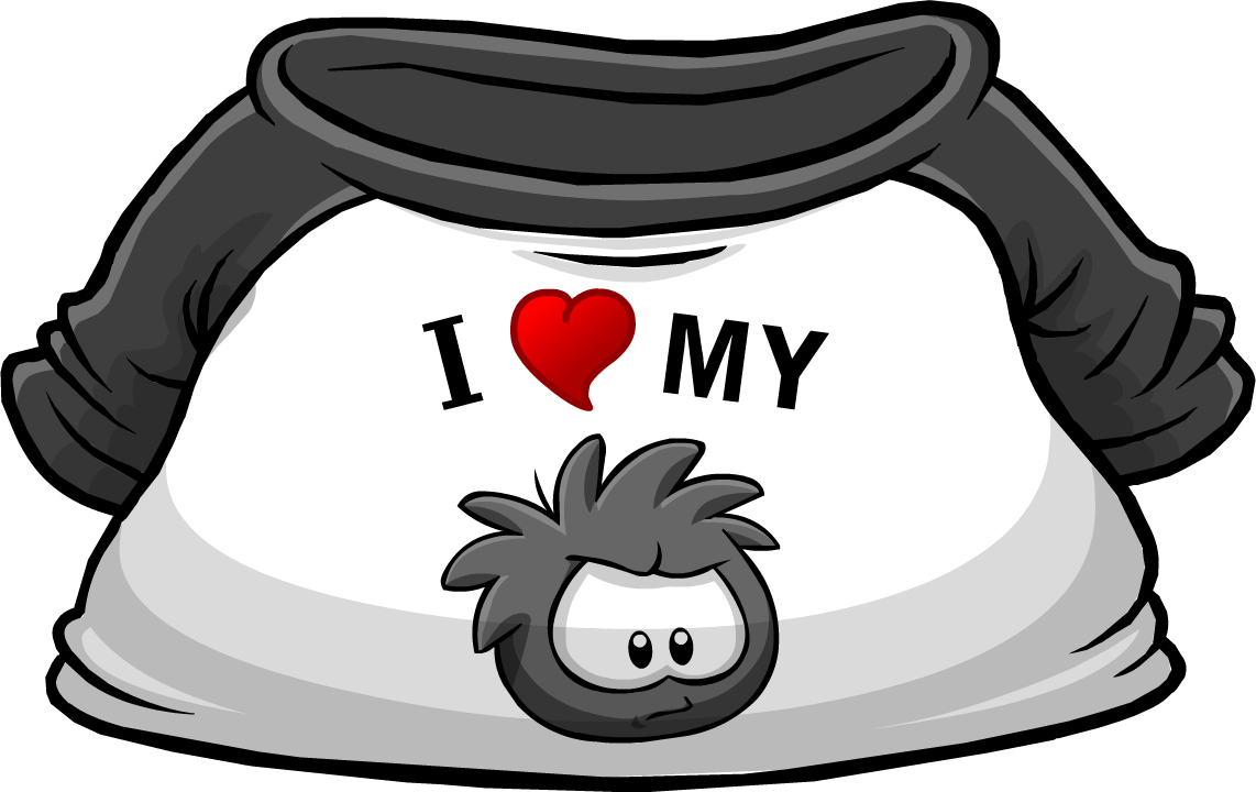I Heart My Black Puffle T-shirt - Club Penguin Black Puffle (1142x720)