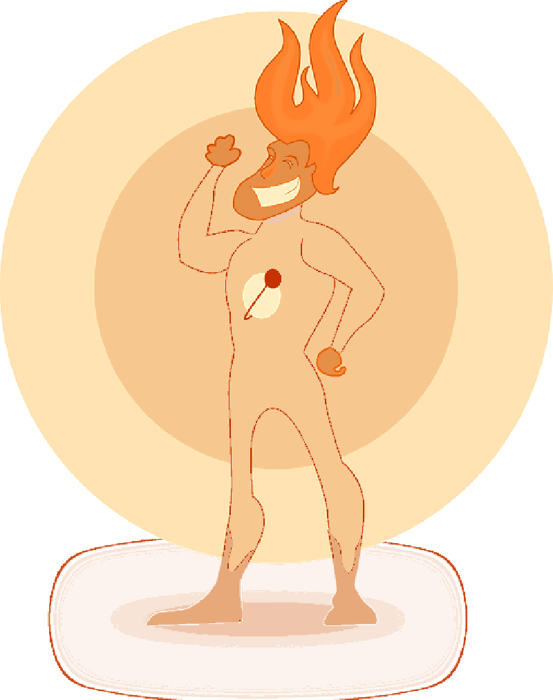 Fire, Cartoon, Flame, Free, Super, Flames, Hero - Gustav Klimt Danae (800x1013)