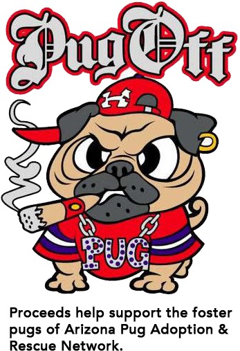 Pug Off T-shirt - Cartoon (381x525)
