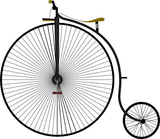Penny Clip Art Free - Vintage Unicycle (512x446)