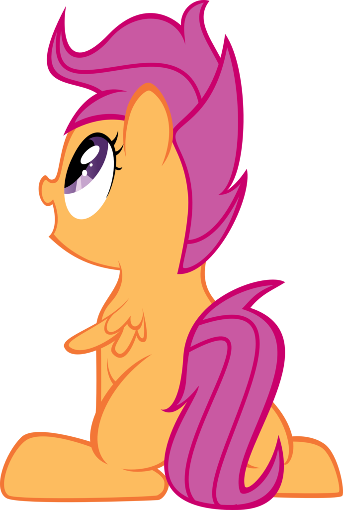 Iamadinosaurrarrr, Back, Safe, Scootaloo, Simple Background, - Cartoon (690x1024)