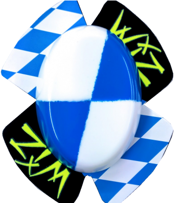 Wiz Graffix Backed Knee Sliders- Bavarian Flag - Wiz Design Knee Slider Smiley (pair) (350x400)