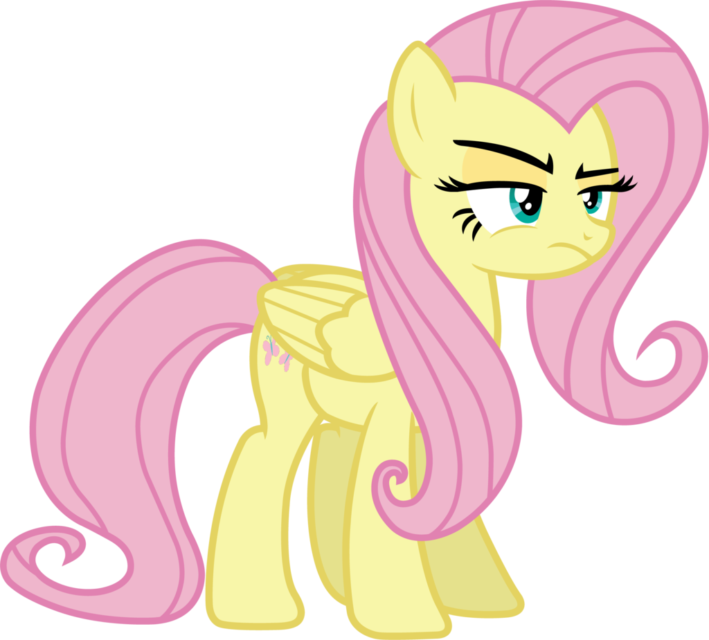 Fluttershy By Davidsfire - Fluttershy Not Amused Vector (1024x925)