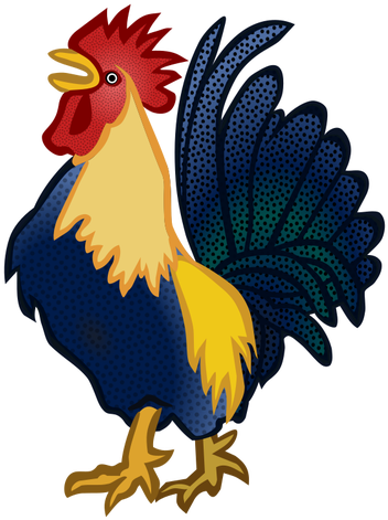 Colorful Cock - Cock Clip Art (662x750)