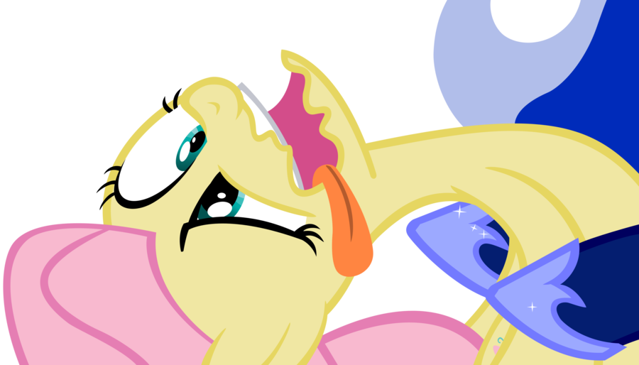 Derp With Luna By Theflutterknight - Mlp Fluttershy Funny Faces (900x514)