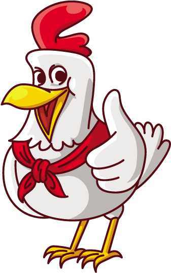 Chicken Clipart Thumbs Up - Cartoon Chicken With Thumbs Up (350x540)