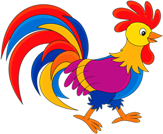 131585735 709 - Colorful Rooster Clipart (555x453)