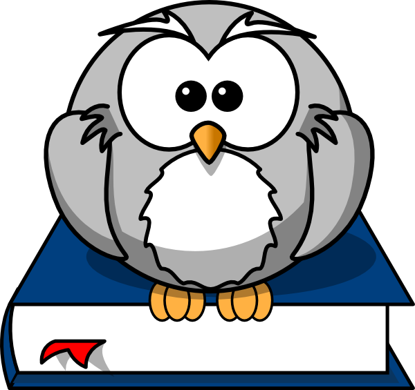 Greyowl Clip Art At Clker - Cartoon Black And White Owl (600x565)