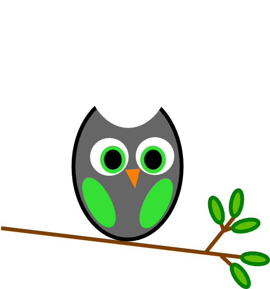 Green Gray Owl Clip Art At Clker - Owl Clip Art Free (600x568)