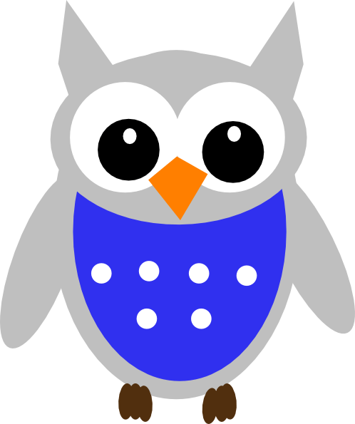 Blue Gray Owl Clip Art At Clker - Baby Owl Clip Art (498x595)